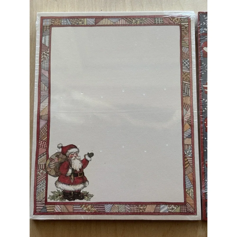 Vtg Main St Press Christmas Note Pad LOT of 2 NIP Sherri Baldwin Snowmen Santa
